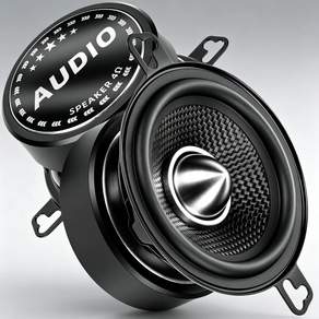 WdiYa 3.5인치 블랙 카본 파이버 총알형 고출력(피크 600W) 스피커- 좌우 각 1개 총 1세트