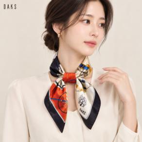 [닥스] 여성 가을 고급 레드 마차 실크 스카프 + 스카프링 증정 + 선물포장
