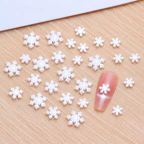 유니스뮬라 화이트 눈꽃 네일파츠 6mm 8mm 10mm 50개