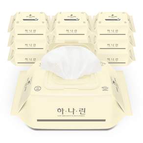 하나린 아기물티슈 80매입 10개 도톰 엠보싱 부드러운 캡형