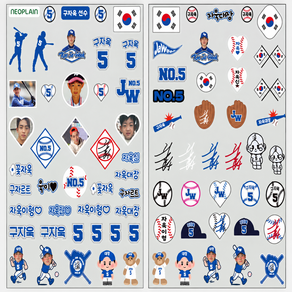 [네오플레인] 프로야구 선수 구자욱 스포츠 야구 타투 스티커 응원용품 페이스 페인팅 건식 판박이