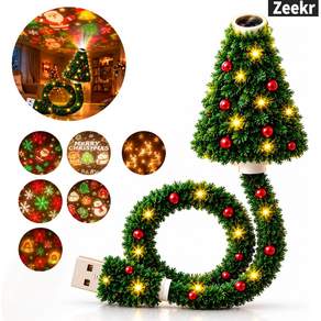 Zeekr 크리스마스 프로젝터 조명 USB LED 크리스마스 트리 프로젝터 할로윈 호박 프로젝터 벽면 천장 장식 파티 조명