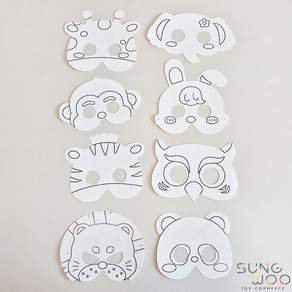 DIY 종이동물가면, 1개, 사자