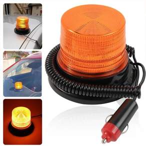 12V 24V 자동차 트럭 루프 경고등 30 LED 자석식 앰버 회전 비콘 지게차 스트로브 비상등 스쿨버스