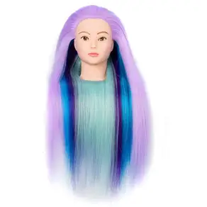 26-30인치 인조모 헤어 트레이닝 마네킹 헤드 스타일링 미용 헤어드레싱용 클램프 포함