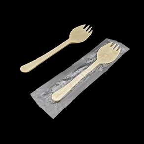 개별포장 포크 수저 일체형 16.5cm 스포크 (아이보리)