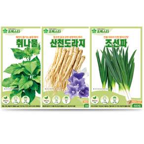 건강한 산나물 밭 초록스타 취나물 2g + 산천도라지 3000립 + 조선파 800립