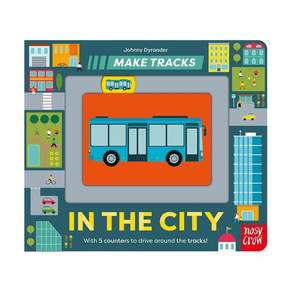 영문 영어 유아 도서 Make Tracks: In the City Board book 영국판 With 5 counters to drive around tracks! 221670