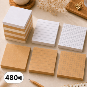 로그나스 접착 크라프트 메모지 세트 480매