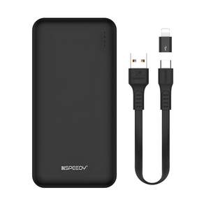 SPEEDY 슬림 듀얼 보조배터리 10000mAh + C타입 케이블 + 8핀 젠더
