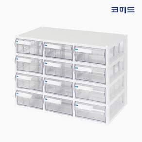 코메드 시스템 일체형 멀티박스 12칸 화이트 멀티박스 투명서랍장