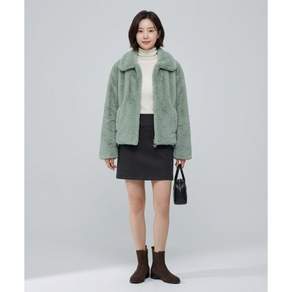 HIGH SCHOOL DISCO ZIP FUR JACKET_KHAKI