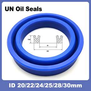 5/10PCS 블루 UN 오일 씰 ID 20/22/24/25/28/30mm PU 폴리우레탄 유압 레이디얼 샤프트 피스톤 로드 U 립 O 링 씰링 가스켓