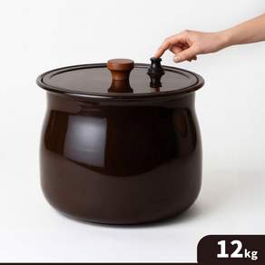 [12L대용량] 디앤빌 황토 무쇠 진공 항아리 쌀통
