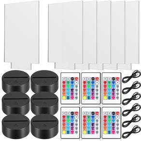 조명 램프 Honoson 6 Sets 3D Night LED Light with Lamp 인테리어 무드등 해외직구 정품