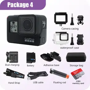 고프로 히어로 7 블랙 스페셜 번들 액션 카메라 스포츠 12MP 사진 라이브 스트리밍 캠 4K 60fps 1080P