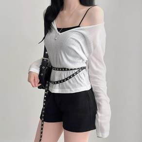 어나더뷰 3194 루프 스터드 더블 레이어 스트랩 벨트