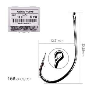 50pcs/10pcs/Box 트레블 낚시 후크 서클 고 탄소강 Fishhook 잉어 플라이 바다 액세서리