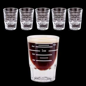 에스프레소 5라인 샷잔 50ml 6개입 세트 커피 시럽잔 벨크리머 계량 유리샷잔
