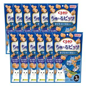 [CS-172] 이나바 츄르비츠 참치&가리비 3p 12개묶음 고양이 기호성 좋은 간식