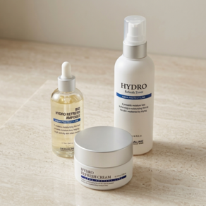 DERMALINE 더마라인 하이드로 리후레쉬 세트 [토너 200ml + 앰플 75ml + 수분크림 100g]