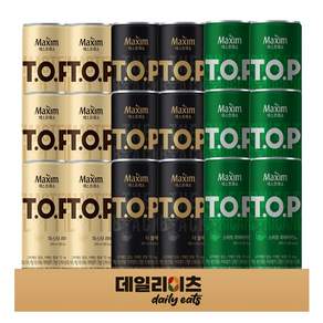 [데일리이츠] 티오피 캔커피 3종류 6개씩 18개입 세트 (TOP 마스터라떼 + TOP 스위트아메리카노 + TOP 더블랙)