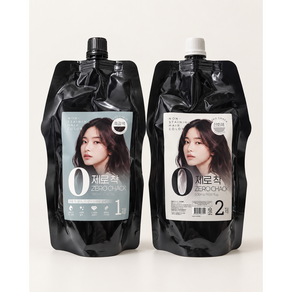 피부에 묻지않는 쉬운 셀프 염색 흑갈색 대용량 흘러내리지 않는 스피드염색 제로착 1000g(1제500+2제500)