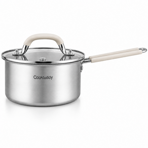 CookBuddy 라면냄비 304 스텐 3중 무연마제 인덕션 냄비 편수냄비 이유식 냄비