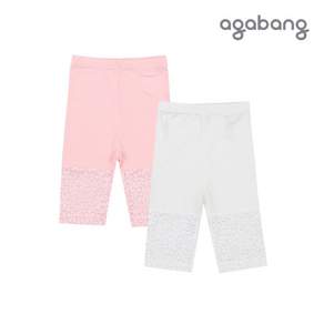 아가방 그리7부레이스쫄바지 PINK WHITE 01Q352051