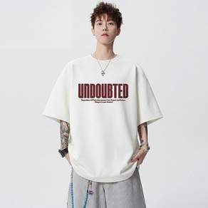 훌룰루 남성 프린팅 반팔티 오버핏 레터링 그래픽 박스티 순면 DT3325