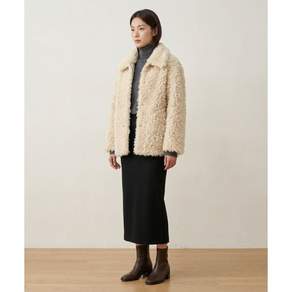 DELIDI Sheep fur half jacket (beige)