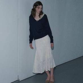 MARGARIN FINGERS PANEL FLARE 플레어 LONG SKIRT 스커트 치마 (IVORY)