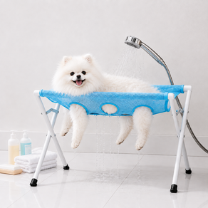 가정용 반려동물 목욕 거치대 접이식 강아지 고양이 셀프미용 고정대 샤워 해먹 드라이 발톱관리 소형견 애견미용대