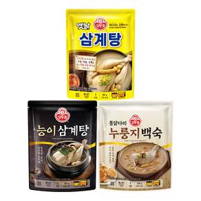 오뚜기 능이 삼계탕 900g 1개 + 누룽지 백숙 500g 1개 + 옛날 삼계탕 900g 1개(총 3개)