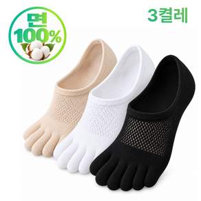 루트아 순면 단목 사계절 기능성 발가락 양말 3켤레
