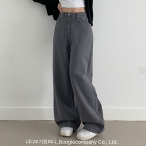 부기샵 숏&롱 히든밴딩 에코 하이웨스트 6컬러 코튼 와이드 팬츠