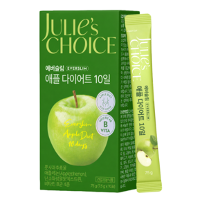 줄리스초이스 에버슬림 애플 다이어트 10일 식후혈당 다이어트보조제 혈당컷 탄수화물 비타민B 식이섬유 체지방감소 사과맛다이어트