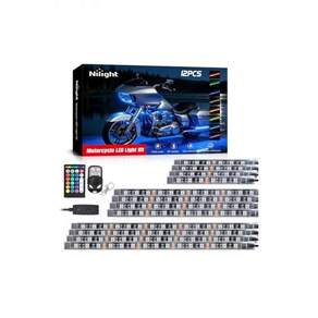 할리 데이비슨 혼다 가와사키 스즈키를 위한 4키 RF 무선 리모컨이 장착된 Nilight 8PCS 모터사이클 RGB LED 조명 키트 방수 멀티 컬러 대기 조명 램프 2년 보증