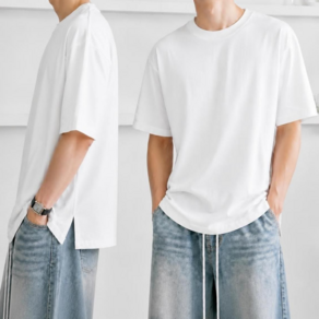 지나홈 남자 오버핏 반팔 티셔츠 레이어드 반팔티 2P