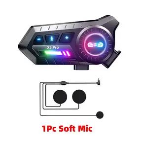 X3 오토바이 헬멧 블루투스 헤드셋 2인용 인터콤 000M IPX6 방수