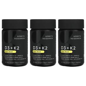 스포츠리서치 3개X D3 + K2 식물성 베지 소프트젤 60정