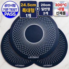 레오센트 프리미엄 300도 내열 인덕션 보호 매트, 3개, 헤리티지 네이비