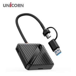 유니콘 6in1멀티카드리더기 메모리보관케이스 USB3.2 Gen1허브 듀얼켄넥터