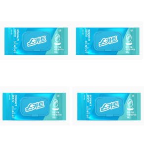 스카트 유리거울 세정티슈 캡형 30매x4개 + 이도알콜솜 추가 구성