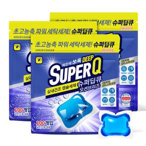 슈퍼딥큐 실내건조 고농축 대용량 드럼세탁기 캡슐세제 오션브리즈향