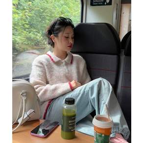 시눈 sinoon Mixed Boucle Collar Knit (Candy)