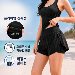 엘라웨어 투인원 여성 러닝 바지 헬스 요가 숏팬츠 운동복 하의 러닝 반바지