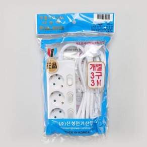멀티탭 멀티코드 개별 스위치 3구 KC 3호 3M 16A 79000EA 1EA