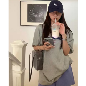 유넥반팔티 유넥티셔츠 u넥 여성박스티 레터링반팔티