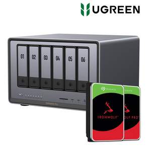 UGREEN NAS 유그린 DXP6800Pro 6베이 나스 IronWolf Pro144TB(24TBx6)